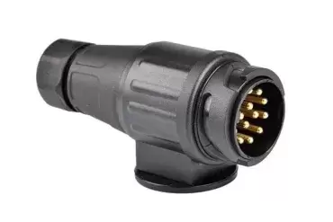 Clavija enchufe macho 13 polos en PVC para caravanas y remolques.