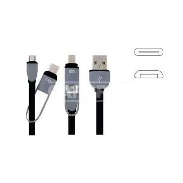 Cable revestido engomado pvc carga y datos  para Iphone, Android micro usb y tipo C