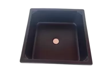 Fregadero cuadrado color negro 350x350x120mm para caravanas, autocaravanas y camper.