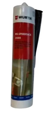 Wurth Polímero Negro MS-SPEEDTACK 3400 adhesivo sellador de tack en 3 segundos para caravanas, autocaravanas y camper.