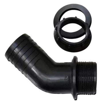 Codo conexión depósito de agua 40 mm ángulo de 45º