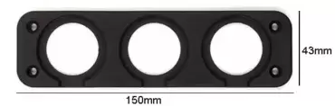 Marco triple para tomas de USB, voltímetros etc de caravanas, autocaravanas y camper.