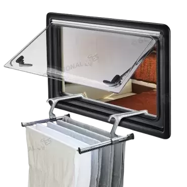 Tendedero telescópico ExtraHome con brazos regulables para caravanas, autocaravanas y camper.