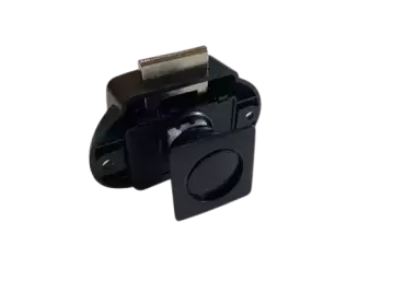 Cierre para puertas con contorno del pulsador cuadrado en color negro mate para caravanas. autocaravanas y camper.