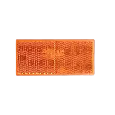 Catadióptrico adhesivo rectangular de 90x40 mm color ámbar para señalización.