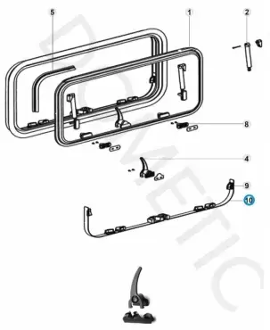 Recambio original cinta deslizante ventana Dometic S7 900X450 para autocaravana, caravana y camper.